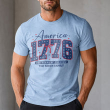 Load image into Gallery viewer, Personalized Family Name T-Shirt 4th of July Gift Idea