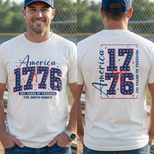 Load image into Gallery viewer, Personalized Family Name T-Shirt 4th of July Gift Idea