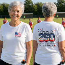 Load image into Gallery viewer, Personalized American Flag T-Shirt Custom Name Gift for Dad