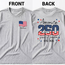 Load image into Gallery viewer, Personalized American Flag T-Shirt Custom Name Gift for Dad