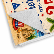 Load image into Gallery viewer, Personalized Beach Towel Custom Name Patriotic 4th of July Gift