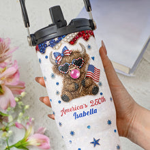 Load image into Gallery viewer, Personalized 30oz Tumbler with Handle American Flag Gift for Family