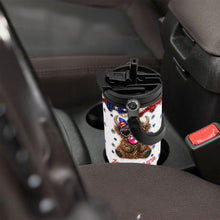 Load image into Gallery viewer, Personalized 30oz Tumbler with Handle American Flag Gift for Family