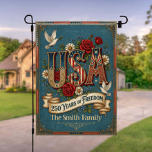 Load image into Gallery viewer, Personalized Garden Flag Custom Family Name USA Independence Day Gift