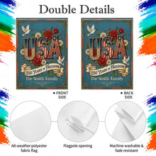 Load image into Gallery viewer, Personalized Garden Flag Custom Family Name USA Independence Day Gift