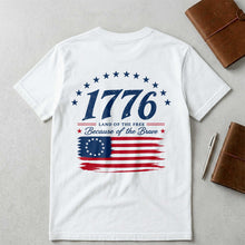 Load image into Gallery viewer, Personalized Patriotic T-Shirt Custom Front Back for 4th of July