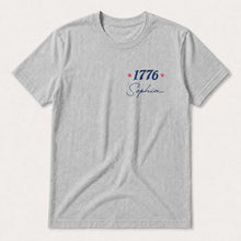 Load image into Gallery viewer, Personalized Patriotic T-Shirt Custom Front Back for 4th of July