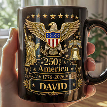 Load image into Gallery viewer, Personalized Black Mug Custom Eagle Design Gift for Dad