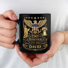 Load image into Gallery viewer, Personalized Black Mug Custom Eagle Design Gift for Dad