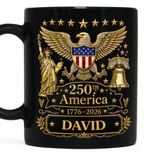 Load image into Gallery viewer, Personalized Black Mug Custom Eagle Design Gift for Dad