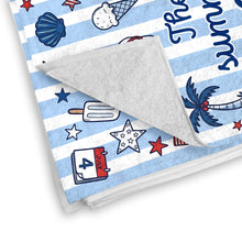 Load image into Gallery viewer, Personalized USA Flag Microfiber Beach Towel Gift for Family