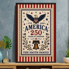 Load image into Gallery viewer, Personalized Vertical Poster America Freedom Family Custom Photo Gift