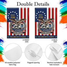 Load image into Gallery viewer, Personalized Double-Sided Garden Flag Custom Family Name Eagle & American Flag 4th of July Gift