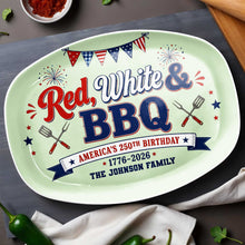 Load image into Gallery viewer, Personalized Custom Plate Red White BBQ Gift for Family