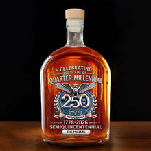 Load image into Gallery viewer, Personalized Whiskey Bottle Custom Name Gift for Dad 4th of July