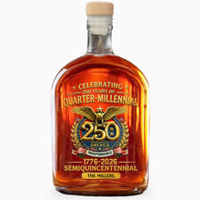 Load image into Gallery viewer, Personalized Whiskey Bottle Custom Name Gift for Dad 4th of July