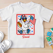 Load image into Gallery viewer, Personalized Patriotic Duck Youth T-Shirt Custom Name Gift