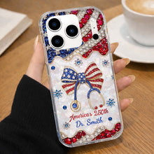 Load image into Gallery viewer, Personalized Clear Phone Case with Crystals for Doctor | 4th of July Gift