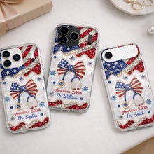 Load image into Gallery viewer, Personalized Clear Phone Case with Crystals for Doctor | 4th of July Gift
