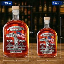 Load image into Gallery viewer, Personalized Whiskey Bottle Custom Family Name 250th Anniversary Gift for Dad