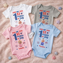 Load image into Gallery viewer, Personalized Baby Onesie Custom Name Fourth of July Gift