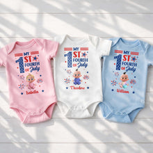 Load image into Gallery viewer, Personalized Baby Onesie Custom Name Fourth of July Gift
