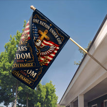 Load image into Gallery viewer, Personalized Double-Sided Garden Flag with Eagle and Family Name for 4th of July