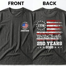 Load image into Gallery viewer, Personalized American Flag T-Shirt Custom Design for 4th of July