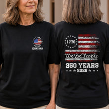 Load image into Gallery viewer, Personalized American Flag T-Shirt Custom Design for 4th of July