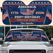 Load image into Gallery viewer, Personalized Auto Sunshade USA Map Stars Custom Car Gift