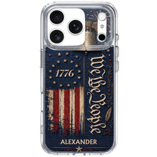 Load image into Gallery viewer, Personalized Clear Phone Case with Liberty Bell American Flag for Dad
