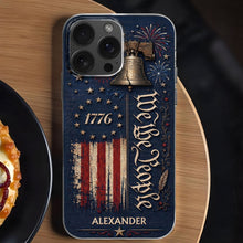 Load image into Gallery viewer, Personalized Clear Phone Case with Liberty Bell American Flag for Dad