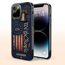 Load image into Gallery viewer, Personalized Clear Phone Case with Liberty Bell American Flag for Dad