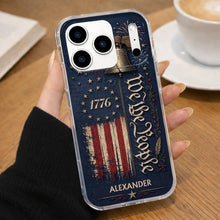 Load image into Gallery viewer, Personalized Clear Phone Case with Liberty Bell American Flag for Dad