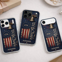 Load image into Gallery viewer, Personalized Clear Phone Case with Liberty Bell American Flag for Dad