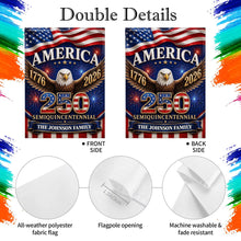 Load image into Gallery viewer, Personalized American Flag Fireworks Garden Flag for 4th of July