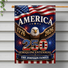 Load image into Gallery viewer, Personalized American Flag Fireworks Garden Flag for 4th of July