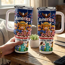 Load image into Gallery viewer, Personalized 40oz Tumbler Custom Name Patriotic Gift for Independence Day