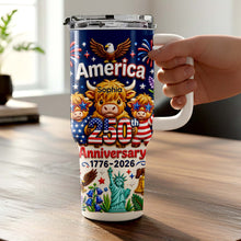 Load image into Gallery viewer, Personalized 40oz Tumbler Custom Name Patriotic Gift for Independence Day