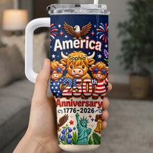 Load image into Gallery viewer, Personalized 40oz Tumbler Custom Name Patriotic Gift for Independence Day