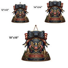 Load image into Gallery viewer, Personalized Eagle American Flag Wood Sign Custom Gift Idea