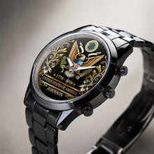 Load image into Gallery viewer, Personalized Black Men's Watch Custom Name Gift for Dad