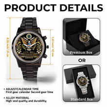 Load image into Gallery viewer, Personalized Black Men's Watch Custom Name Gift for Dad
