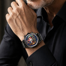 Load image into Gallery viewer, Personalized Men's Watch Custom Name USA Flag Gift for Dad