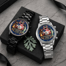 Load image into Gallery viewer, Personalized Men's Watch Custom Name USA Flag Gift for Dad