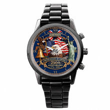 Load image into Gallery viewer, Personalized Men's Watch Custom Name USA Flag Gift for Dad