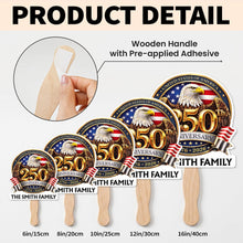 Load image into Gallery viewer, Personalized Custom Hand Fan with Family Eagle Flag Gift for 4th of July