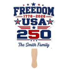 Load image into Gallery viewer, Personalized USA Stars And Stripes Hand Fan Custom Family Name Gift