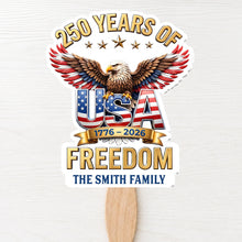 Load image into Gallery viewer, Personalized Custom Hand Fan USA Freedom Eagle Family Gift