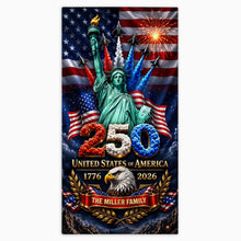 Load image into Gallery viewer, Personalized Microfiber Beach Towel USA Eagle Custom Name Gift
